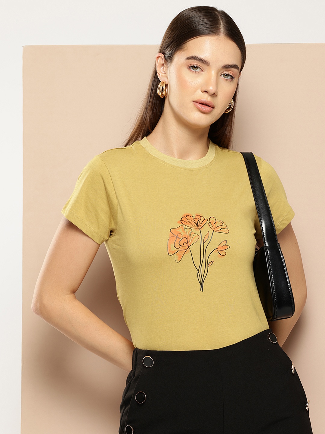 

Chemistry Printed Pure Cotton T-shirt, Mustard