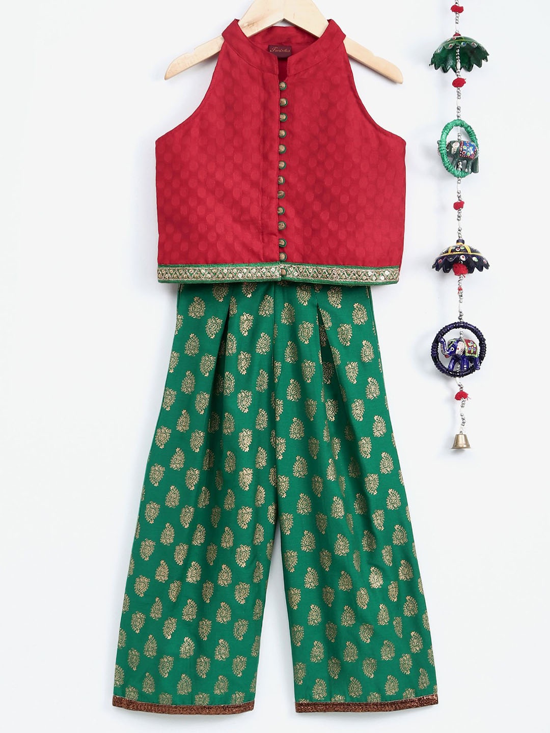 

Twisha Girls Top with Palazzos, Red