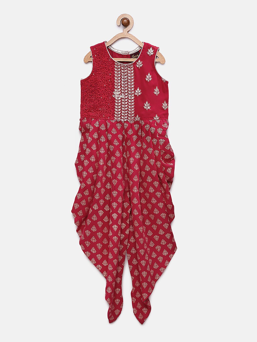

Twisha Girls Printed Basic Jumpsuit, Coral