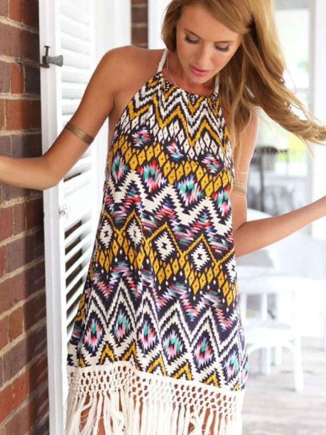 

DressBerry Print Drop-Waist Dress, Multi