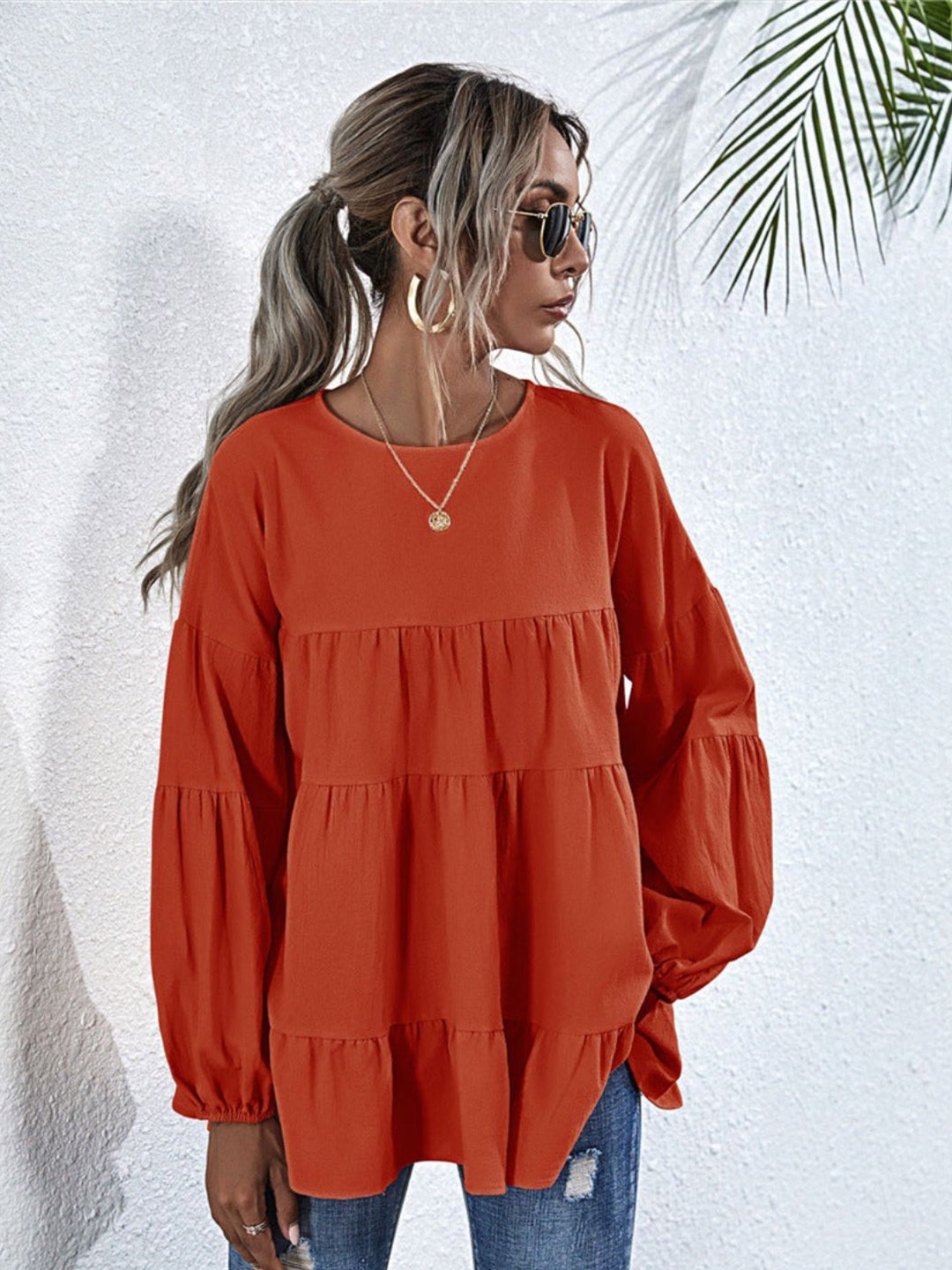 

DressBerry Tiered Top, Orange