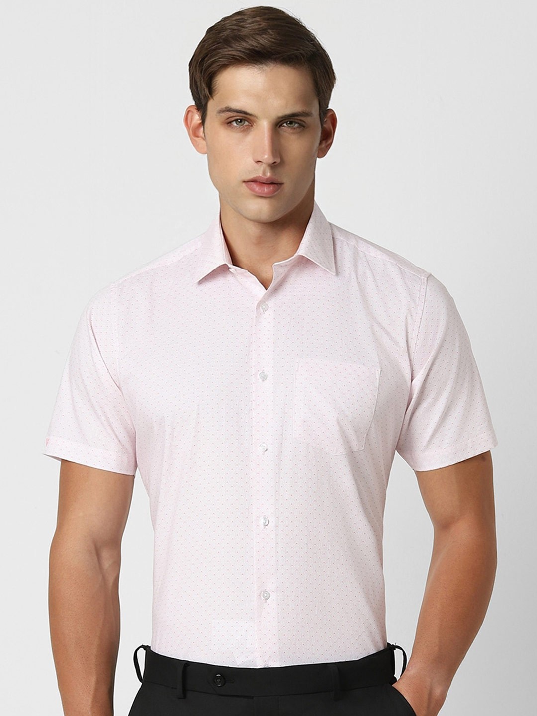 

Van Heusen Men Opaque Printed Formal Shirt, Pink