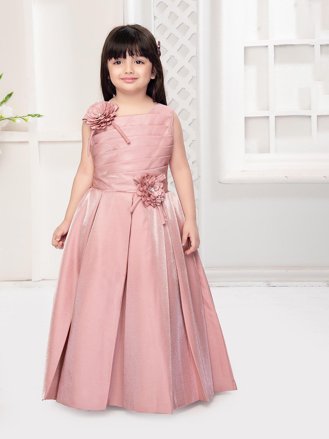

Ministitch Fit & Flare Maxi Dress, Pink