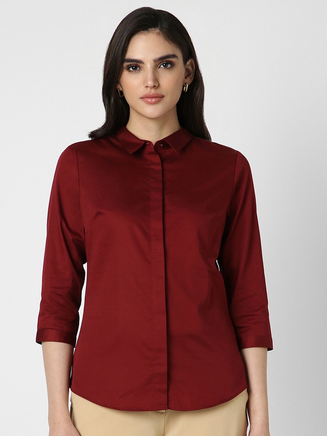 

Van Heusen Woman Women Opaque Formal Shirt, Red