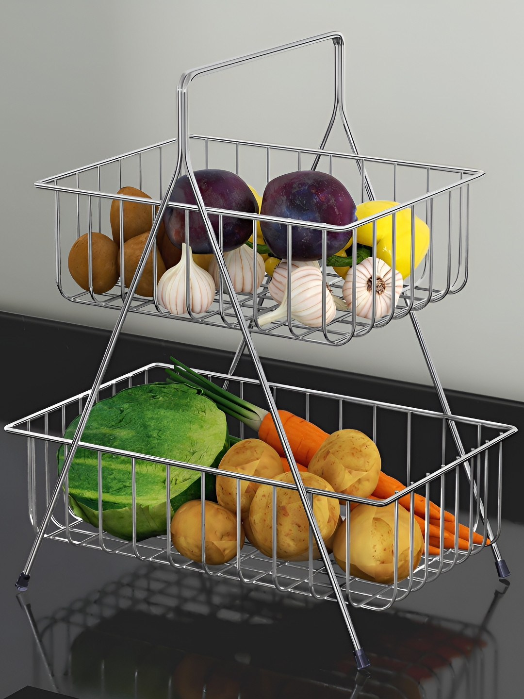 

Plantex Silver-Toned Stainless Steel Fruit and Vegetable Basket
