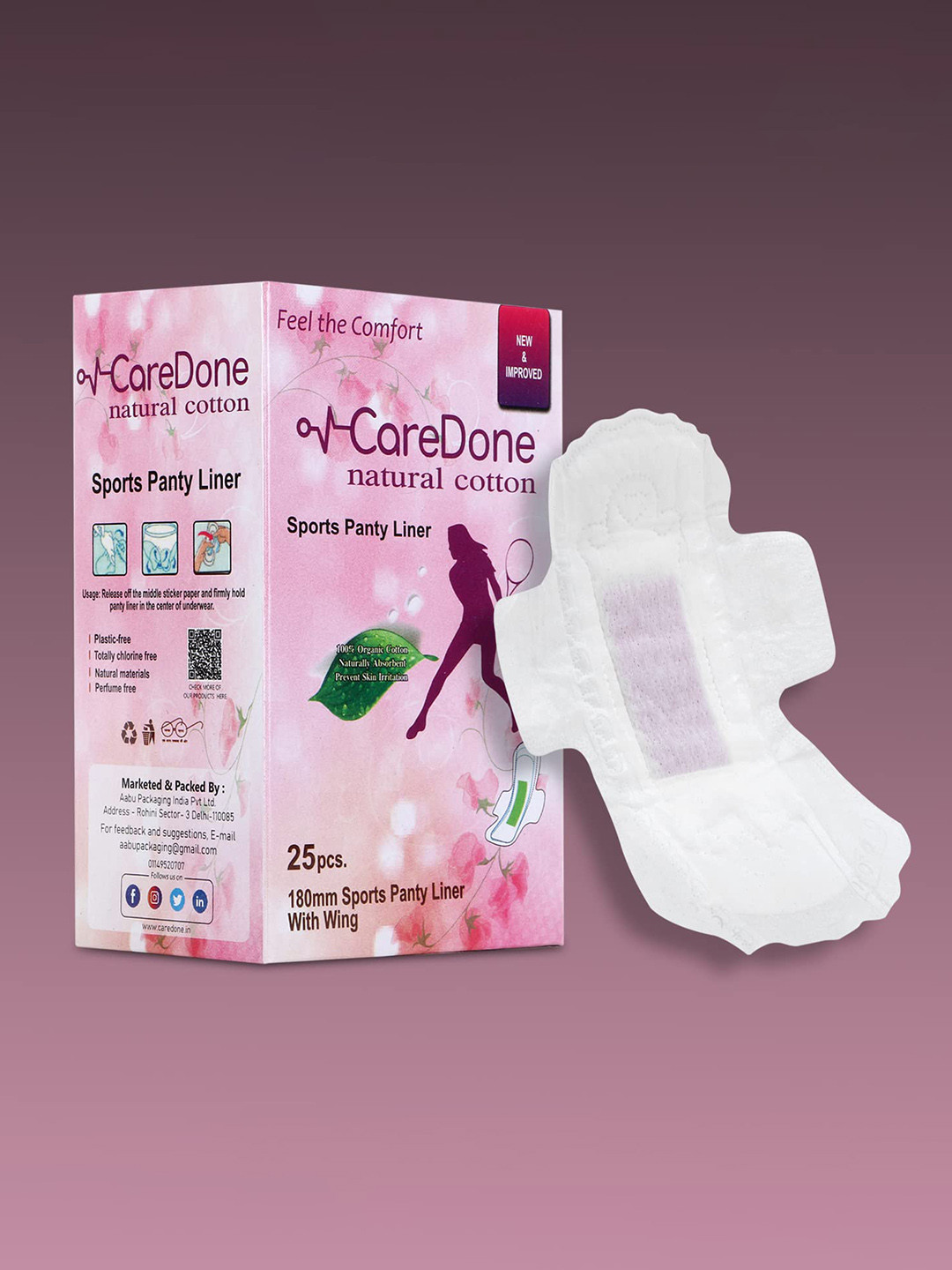 

CareDone Ultra Thin Rash Free Panty Liner - 25Pcs, White