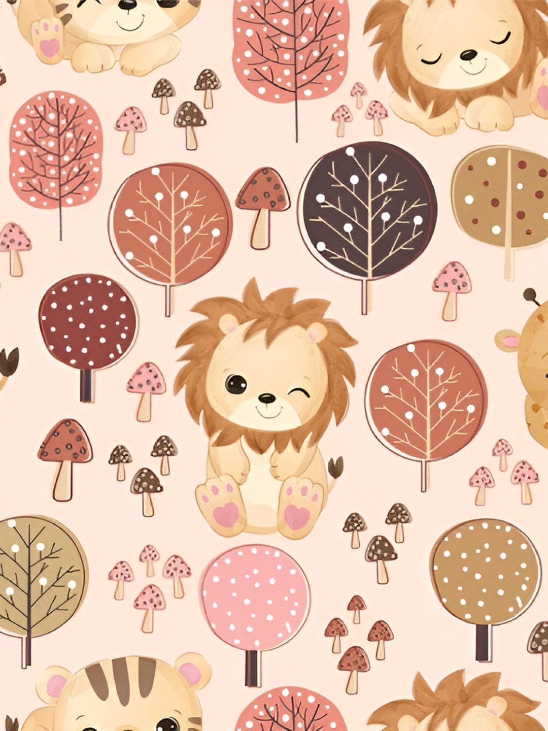 

Xivir Pink & Brown Self-Adhesive Removable Wallpaper