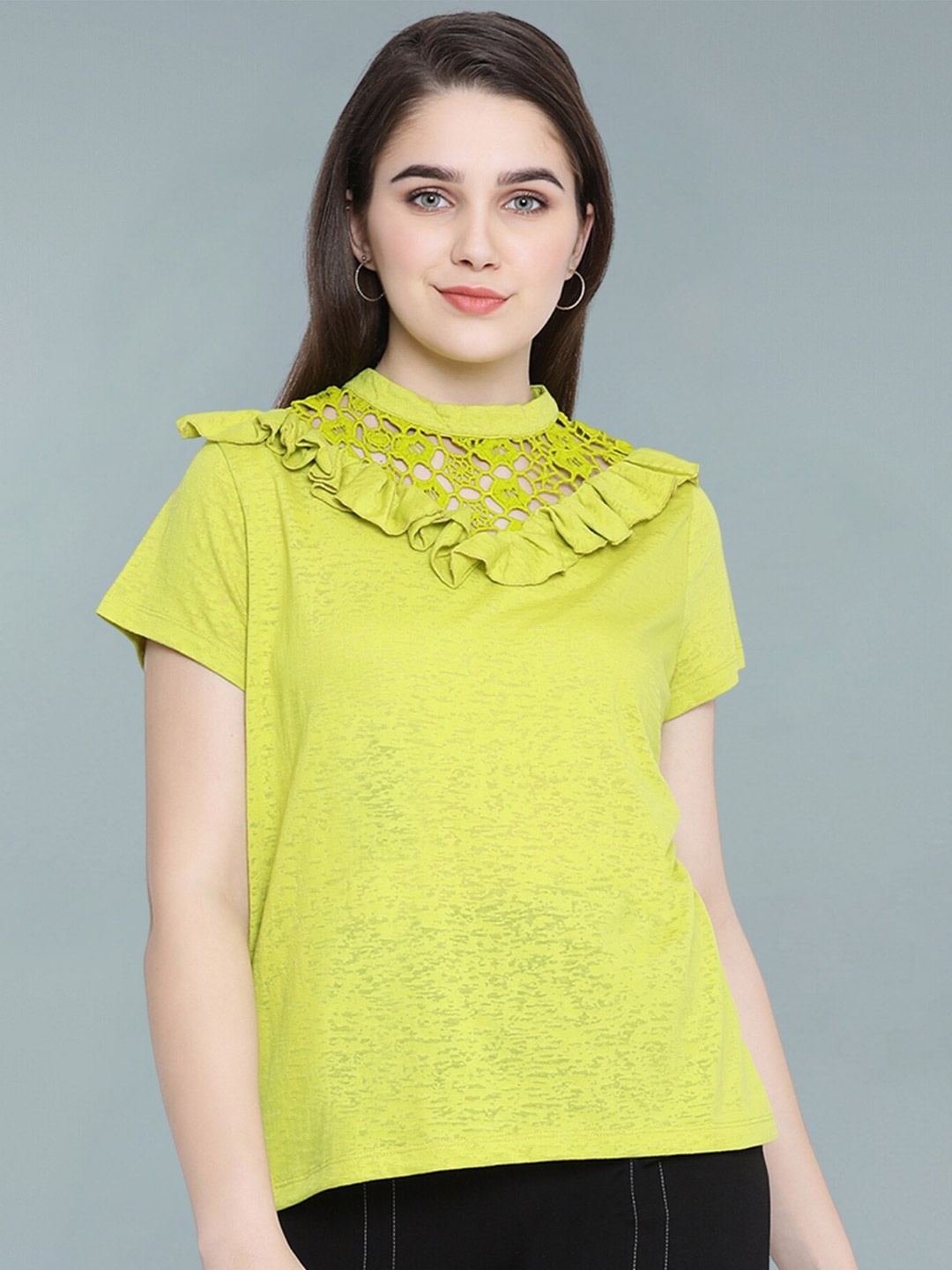 

Moda Elementi Sheer Top, Green