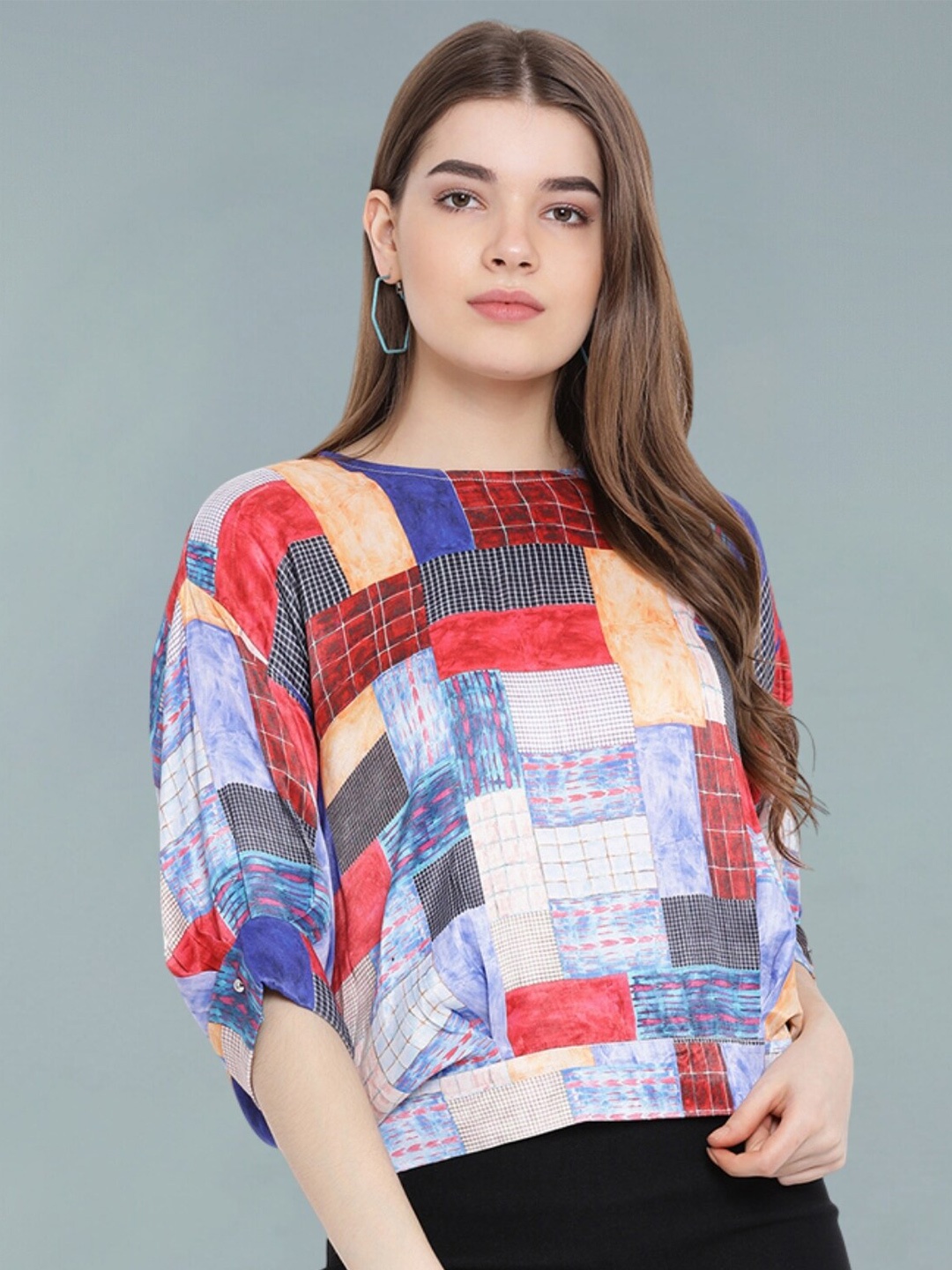 

Moda Elementi Print Top, Multi
