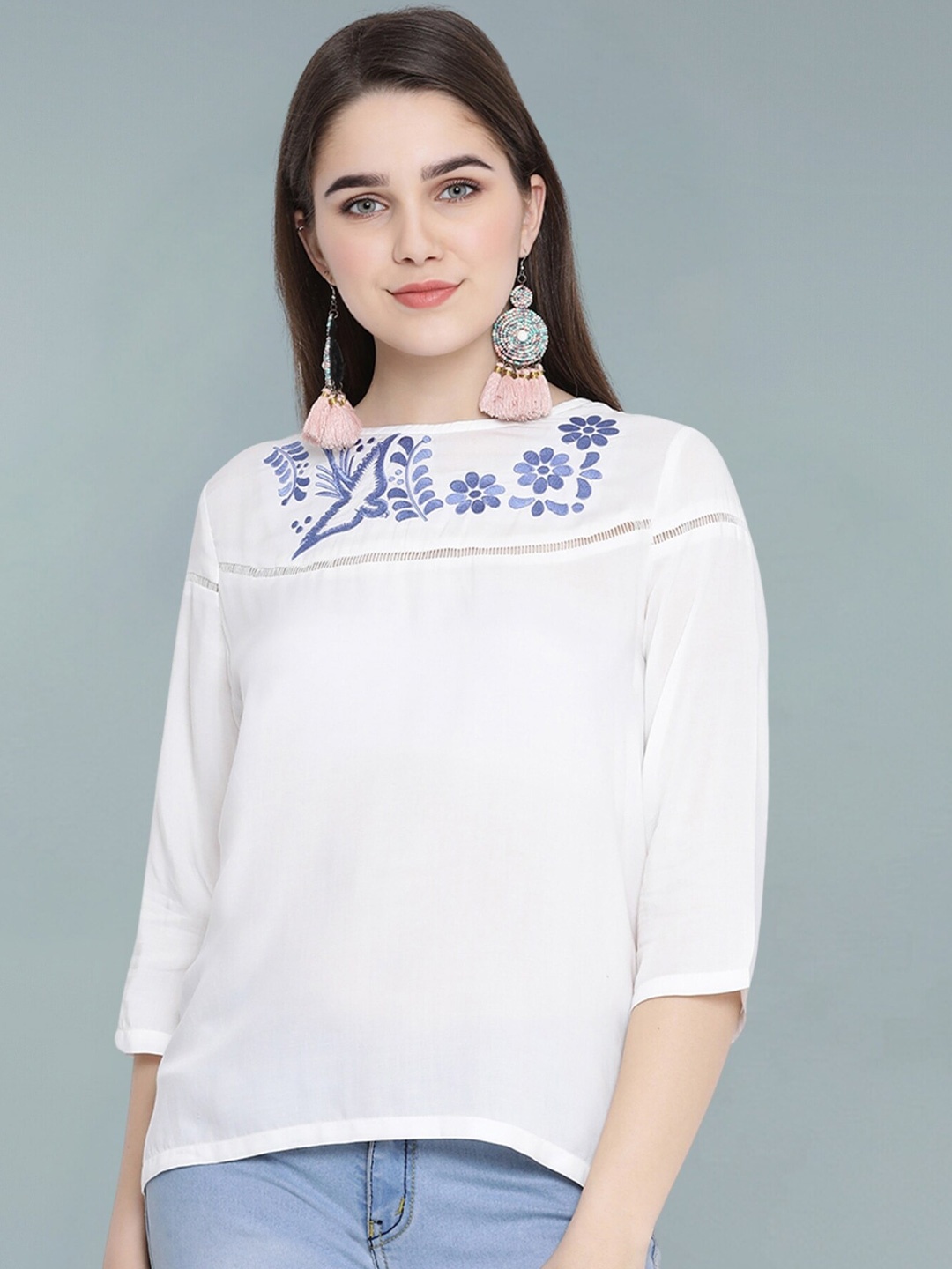 

Moda Elementi Sheer Top, White