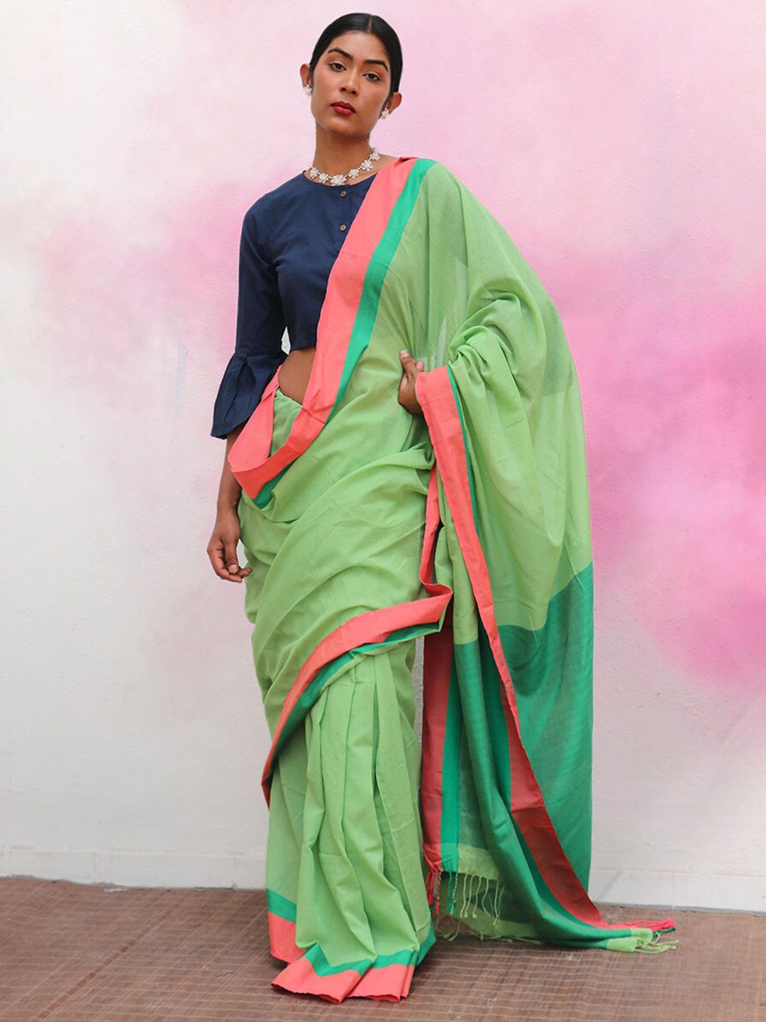 

Chidiyaa Saree, Green