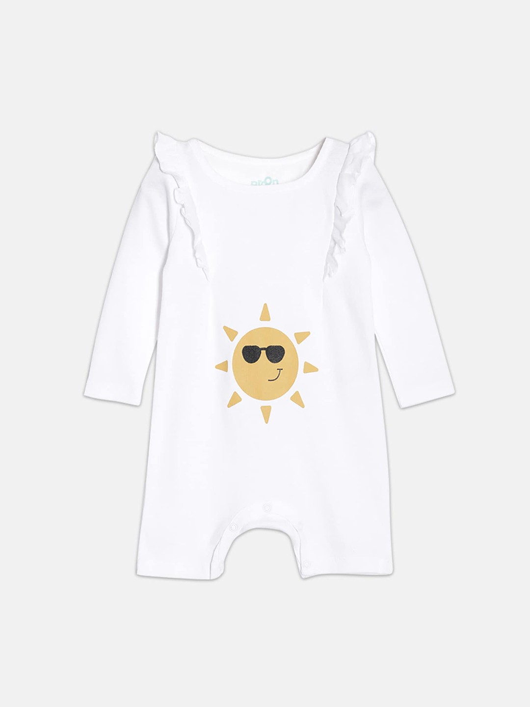 

Broon Infant Girls Printed Organic Cotton Skin-Friendly Rompers, White