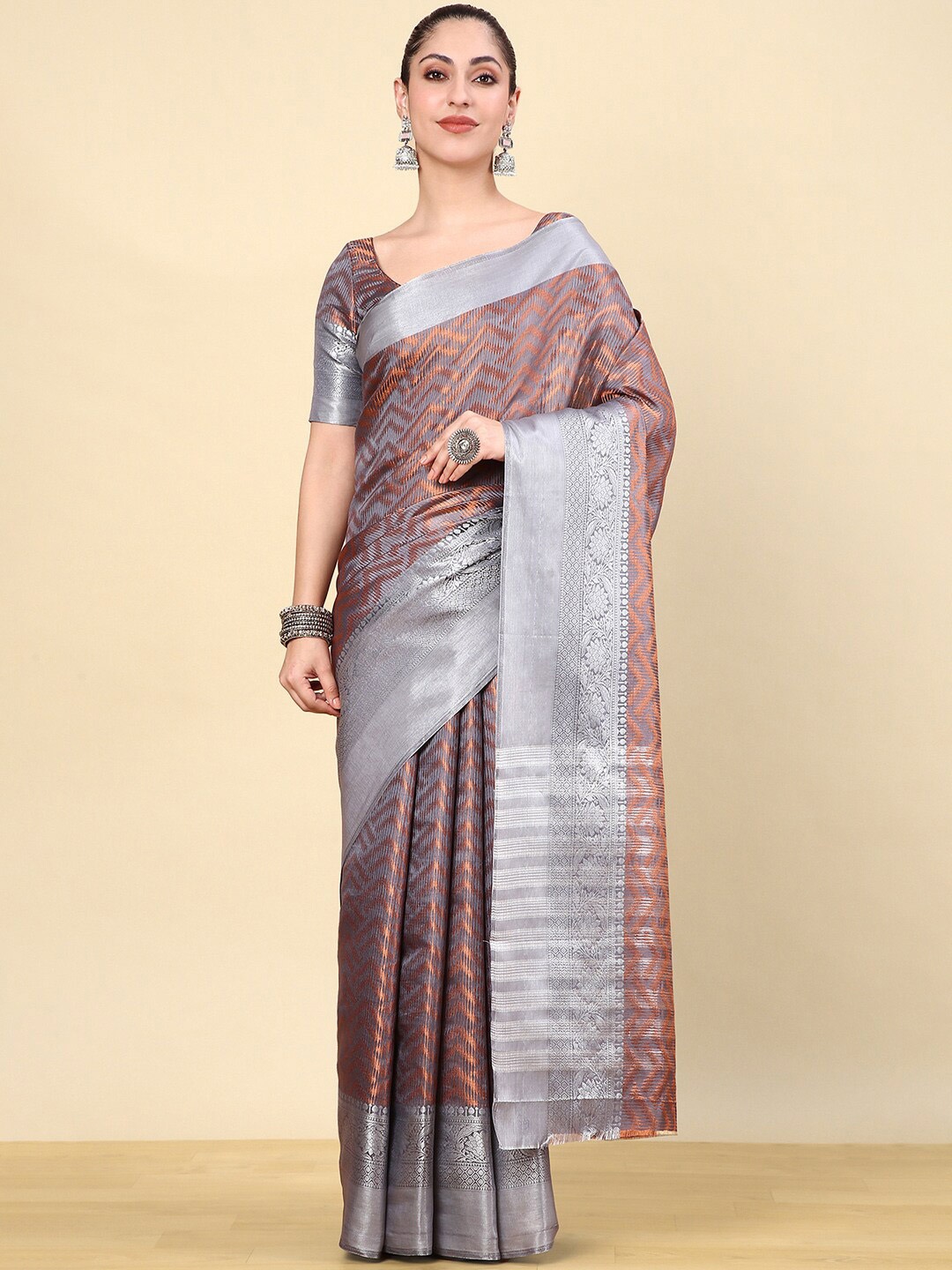 

Soch Zari Art Silk Saree, Grey