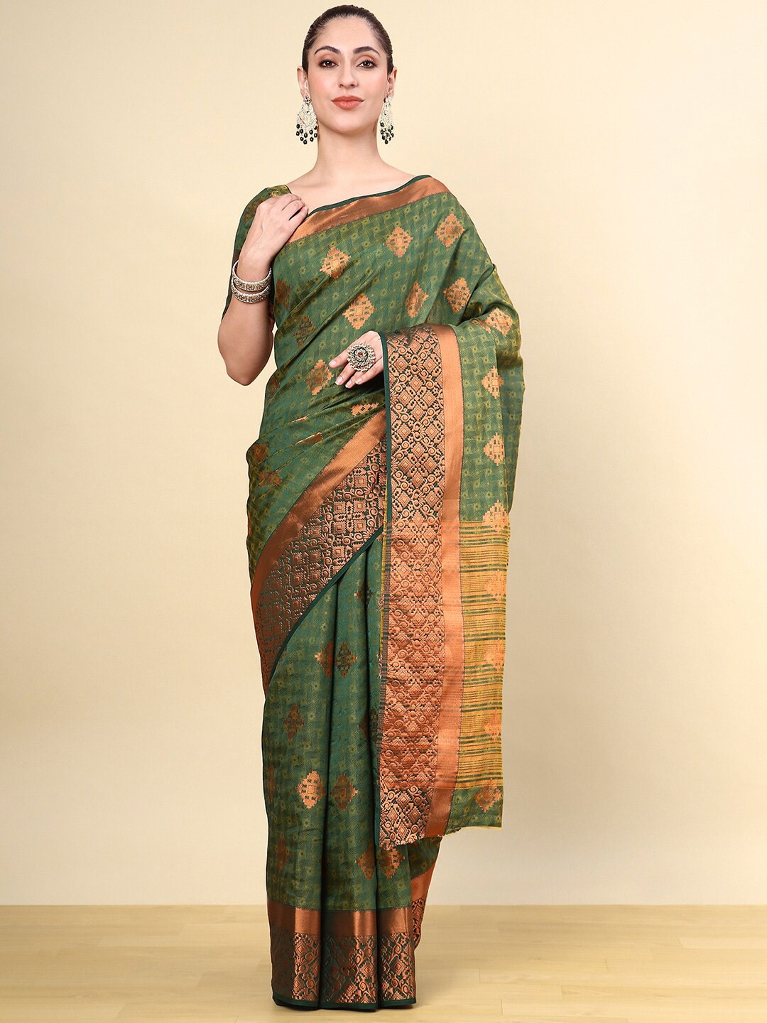 

Soch Woven Design Zari Art Silk Saree, Green