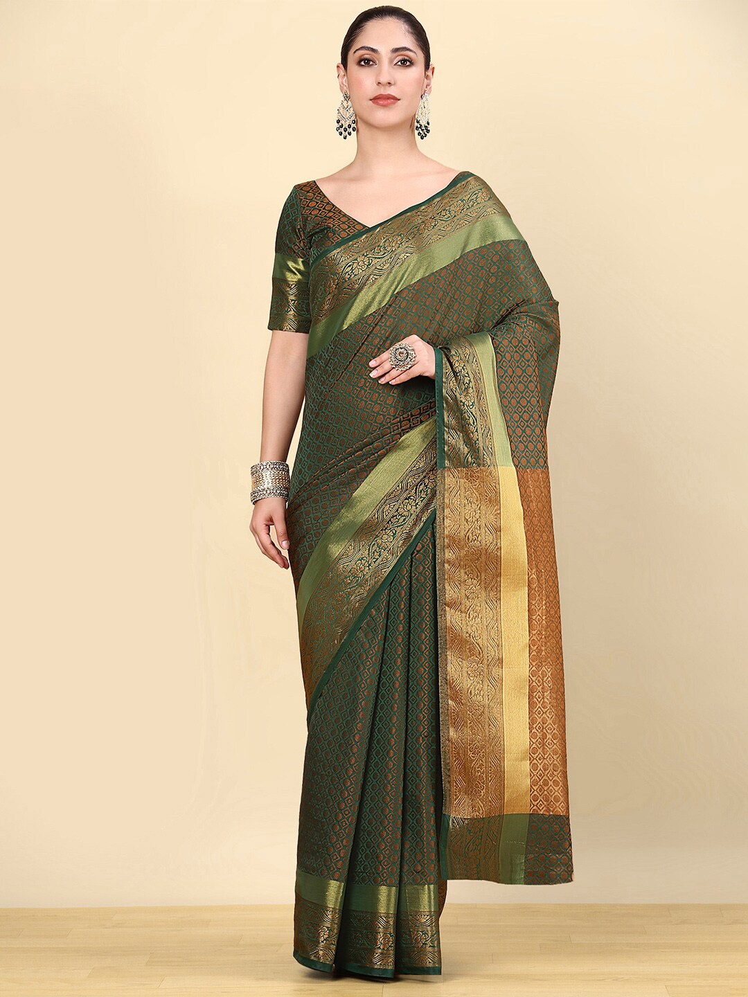 

Soch Woven Design Zari Art Silk Saree, Green