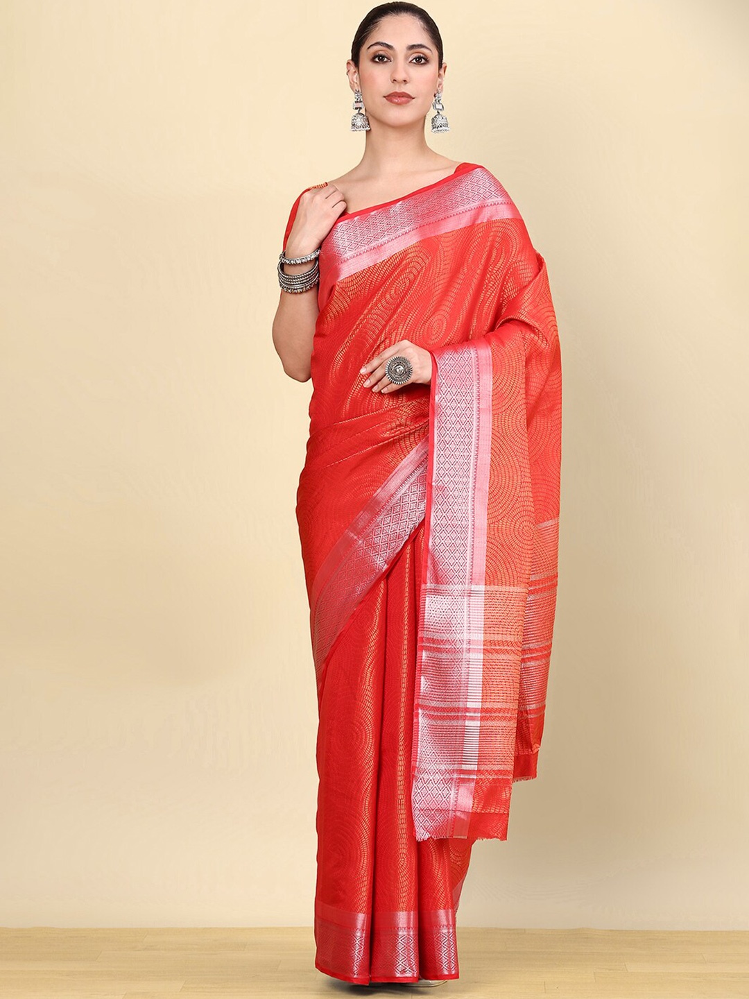 

Soch Woven Design Zari Art Silk Saree, Red