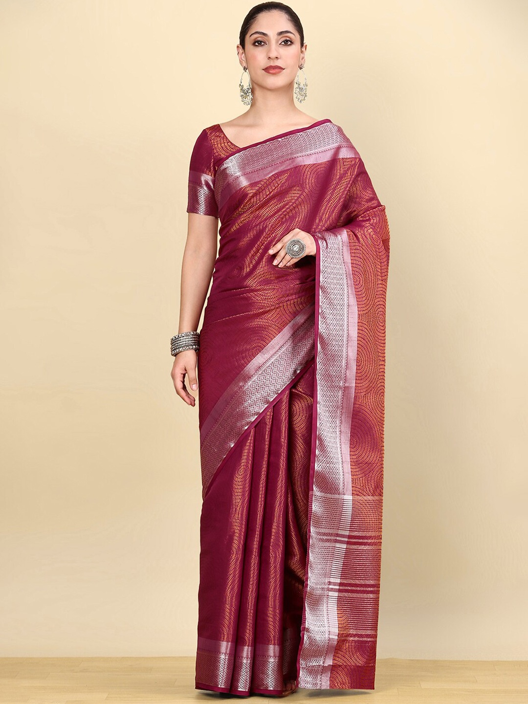 

Soch Woven Design Zari Art Silk Saree, Maroon