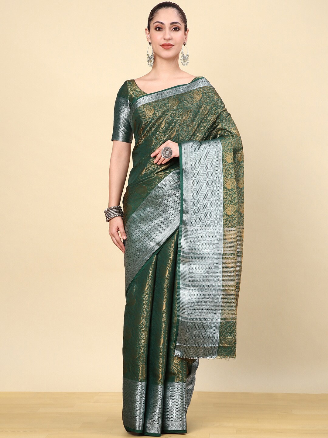 

Soch Woven Design Zari Art Silk Saree, Green