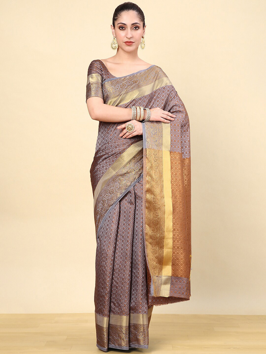 

Soch Woven Design Zari Art Silk Saree, Grey