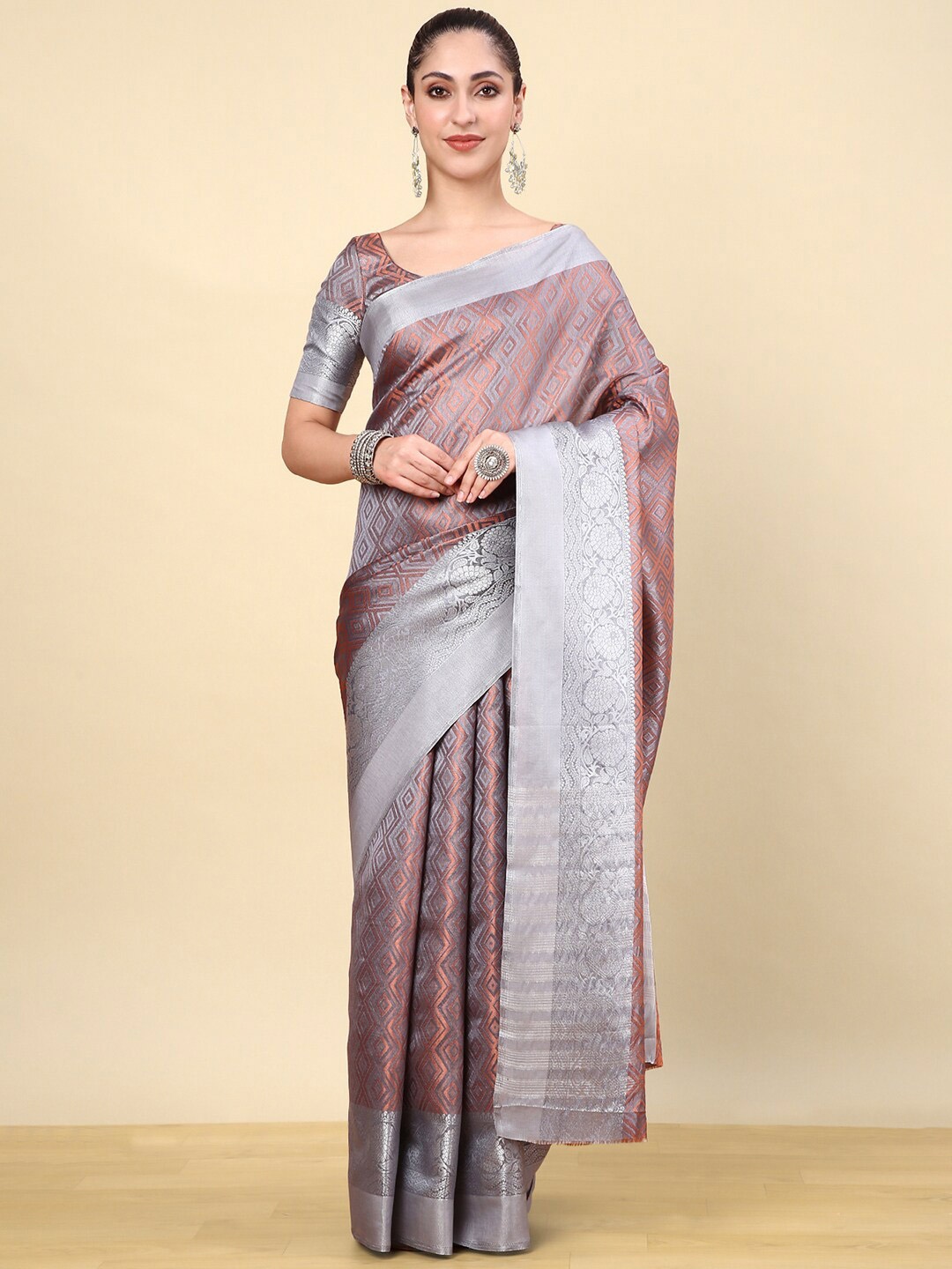 

Soch Woven Design Zari Art Silk Saree, Grey