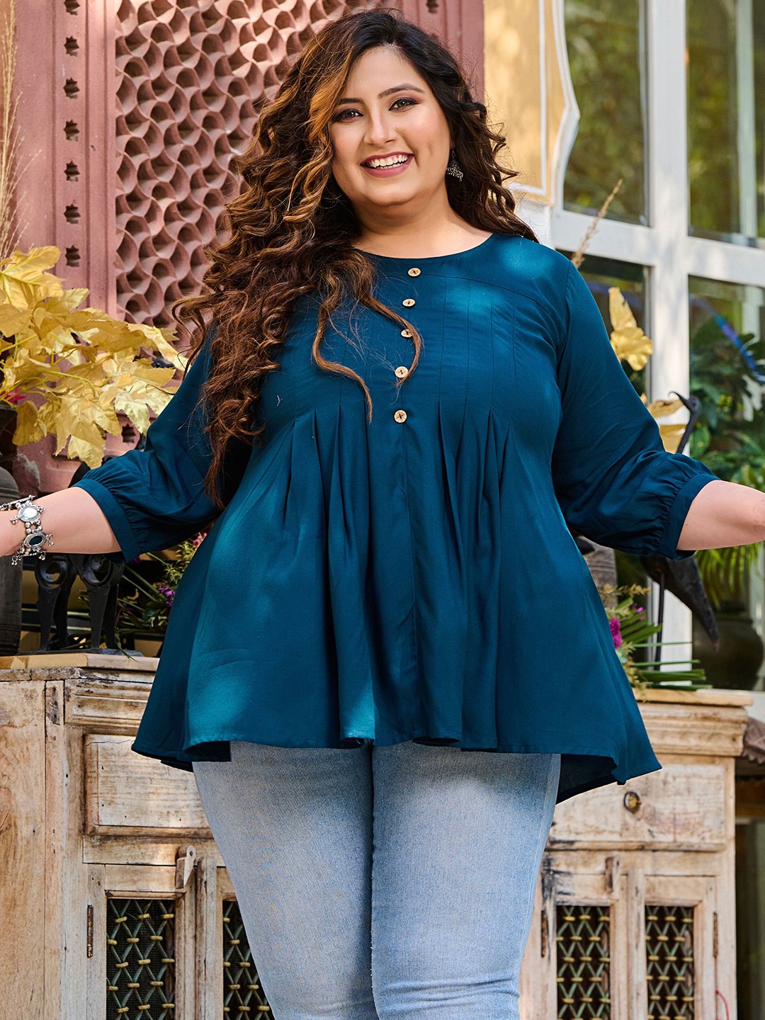 

PrettyPlus by Desinoor.com Kurti, Teal