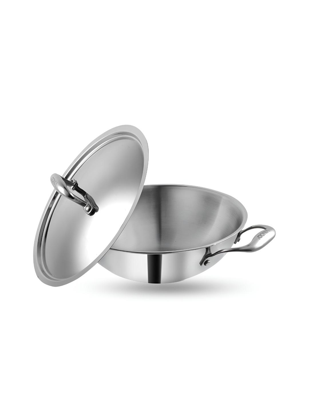 

Vinod Silver-Toned Tri-Ply Stainless Steel Dishwasher Safe Kadhai or Wok 1.8 l