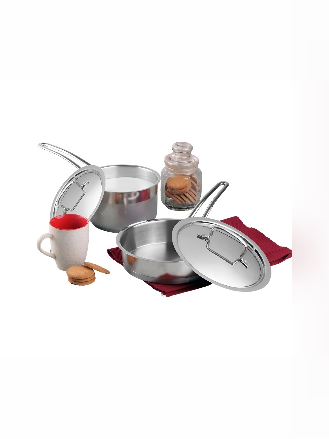 

Vinod Silver-Toned 2 Pieces Stainless Steel Dishwasher Safe Cookware