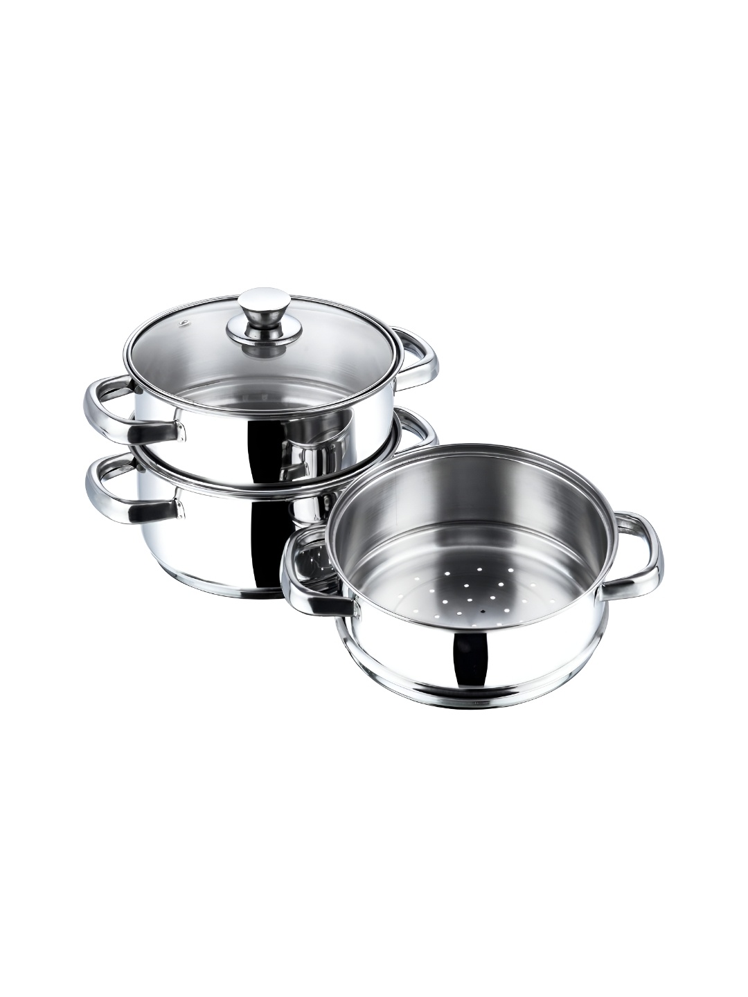 

Vinod Silver-Toned 3 Pieces Stainless Steel Dishwasher Safe Steamer