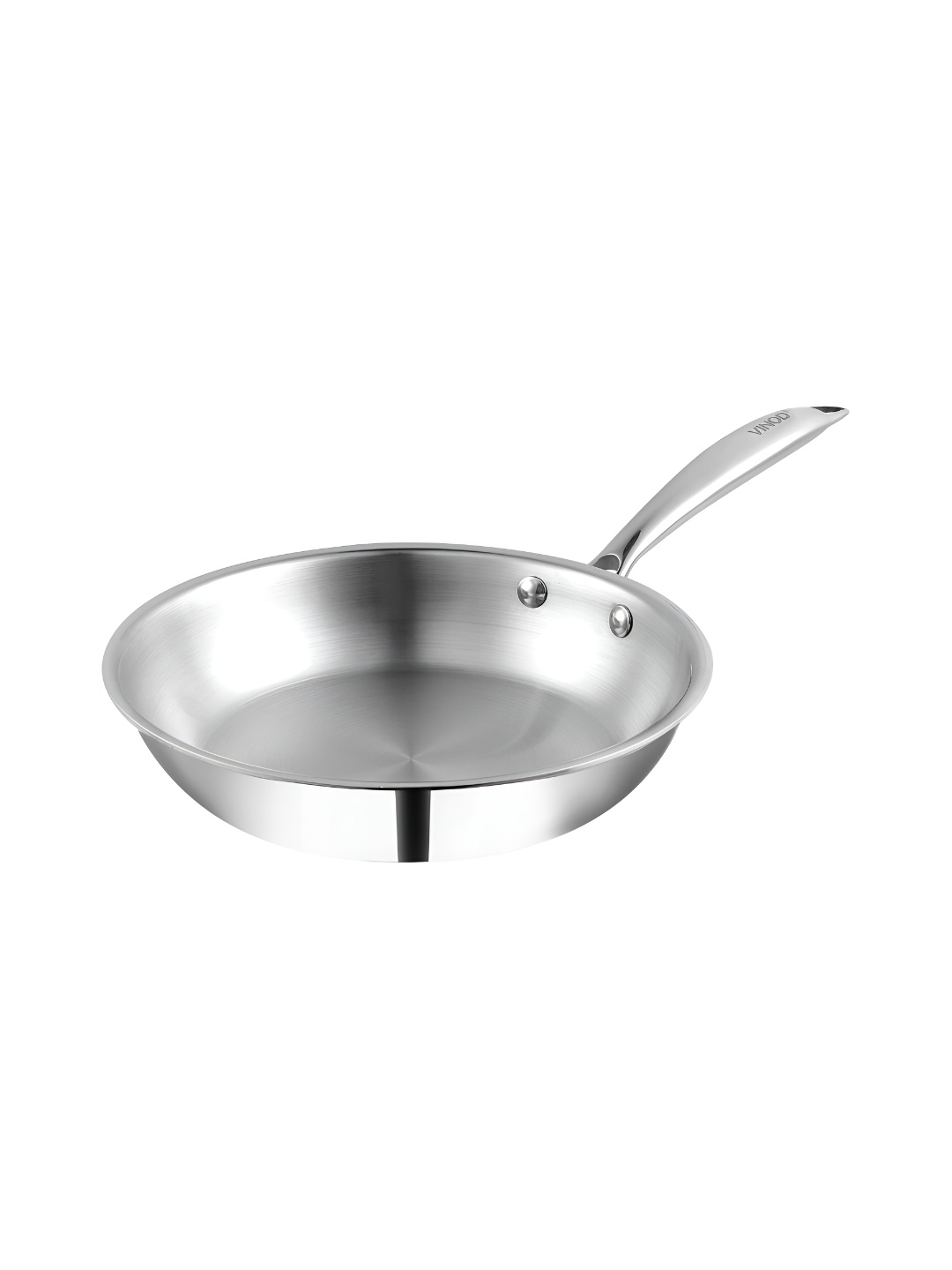 

Vinod Silver-Toned Tri-Ply Stainless Steel Dishwasher Safe Frying Pan