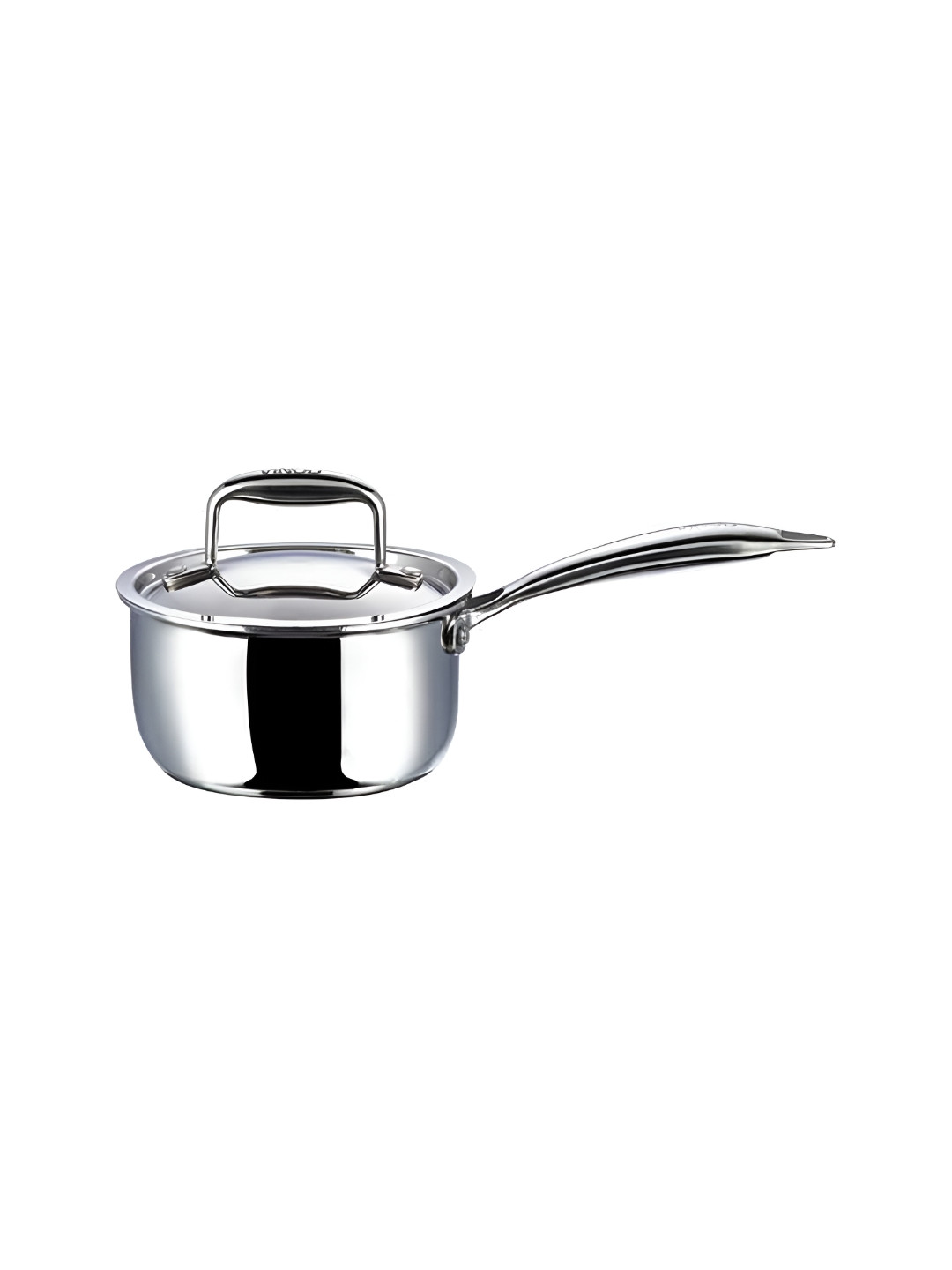 

Vinod Silver-Toned Tri-Ply Stainless Steel Dishwasher Safe Sauce Pan With Pan 1.2l