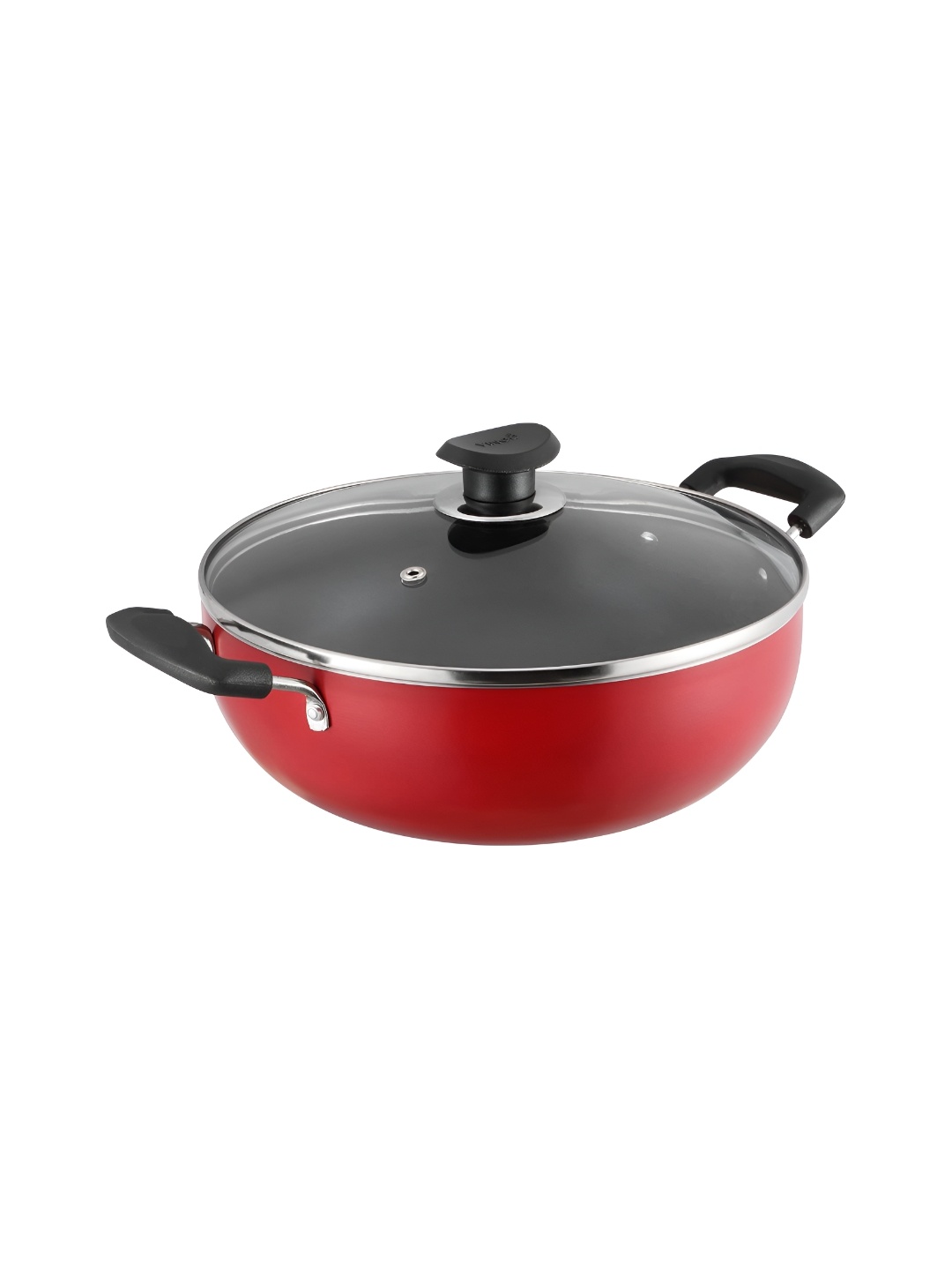 

Vinod Red Aluminium Dishwasher Safe Kadhai or Wok