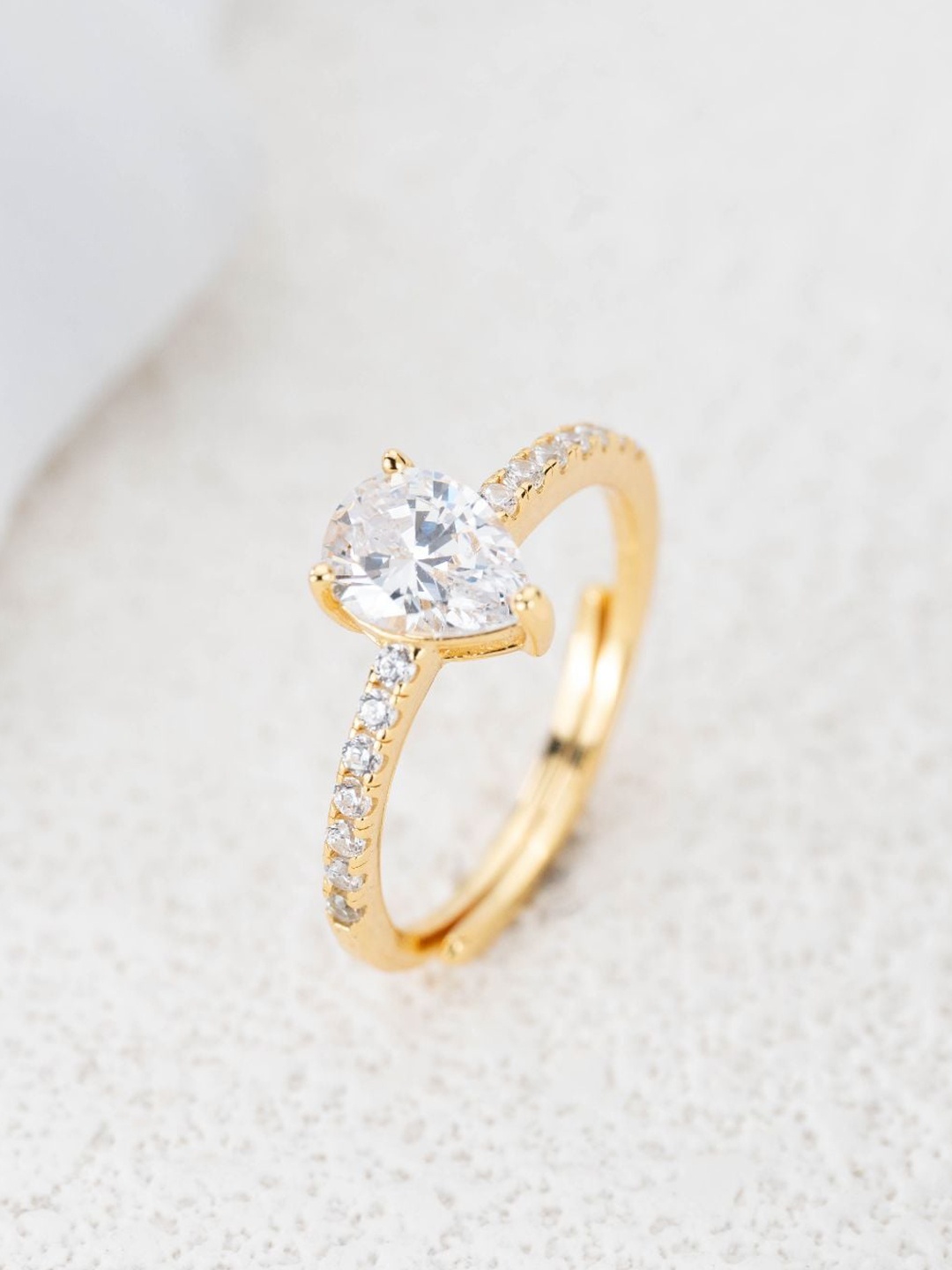 

MISS JO Gold-Plated Stone-Studded Finger Ring