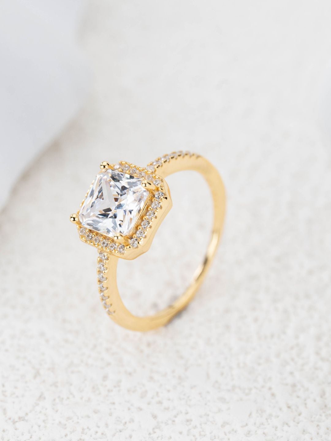 

MISS JO Gold-Plated Stone-Studded Finger Ring
