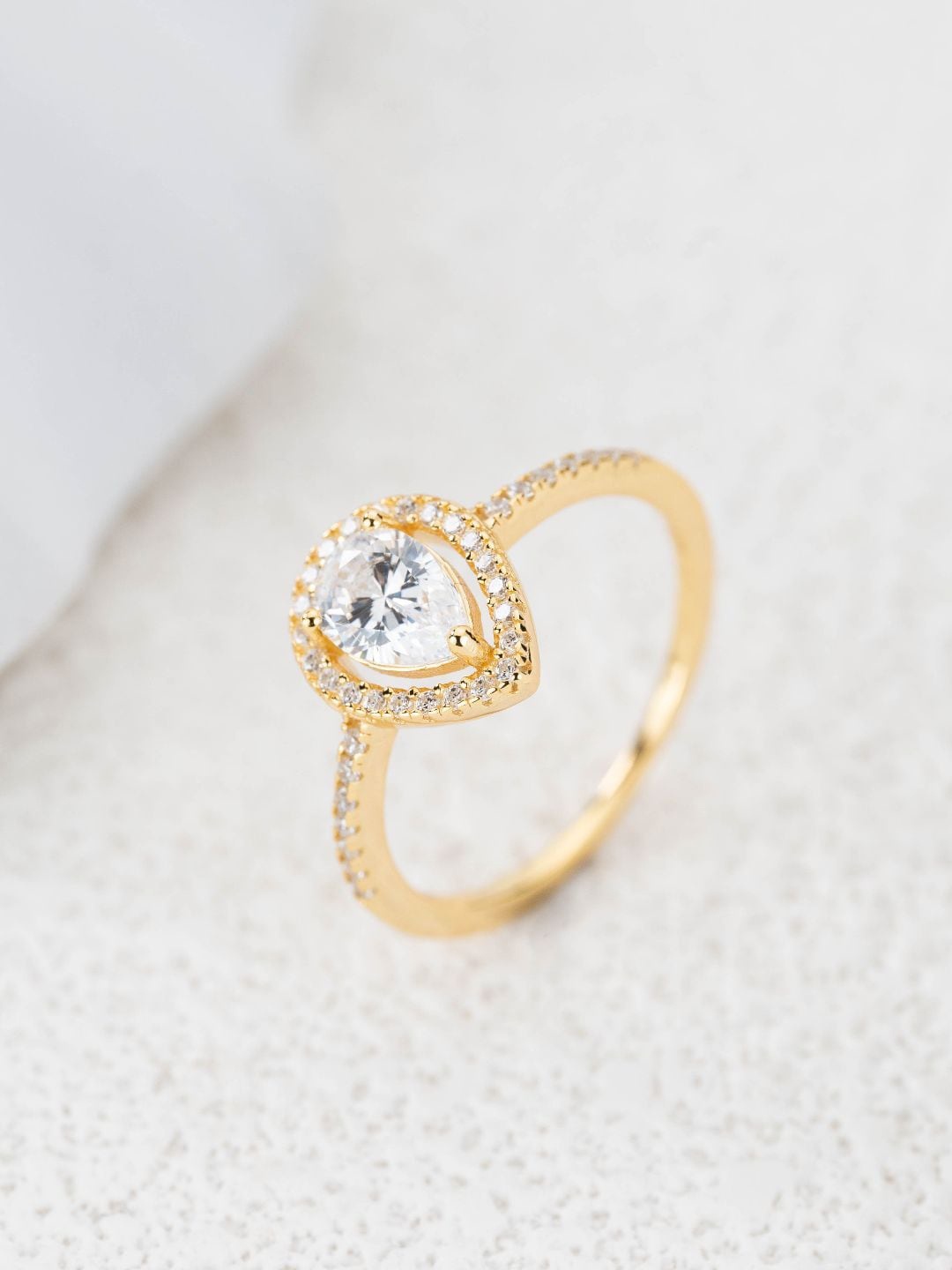 

MISS JO Gold-Plated Stone-Studded Finger Ring