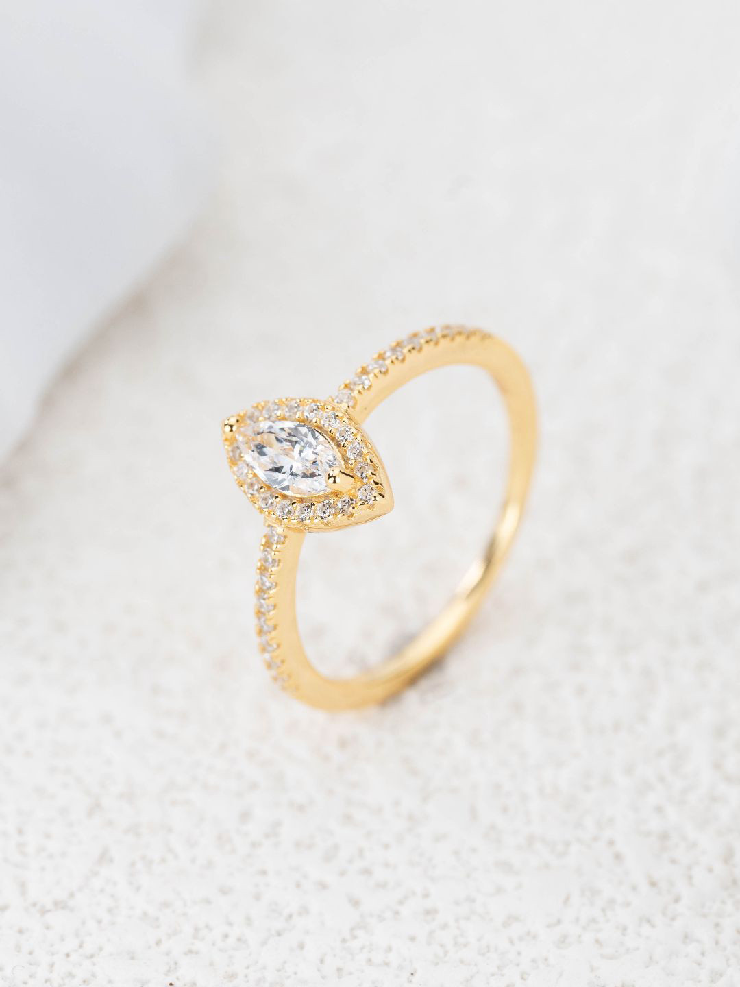 

MISS JO Gold-Plated Stone-Studded Finger Ring