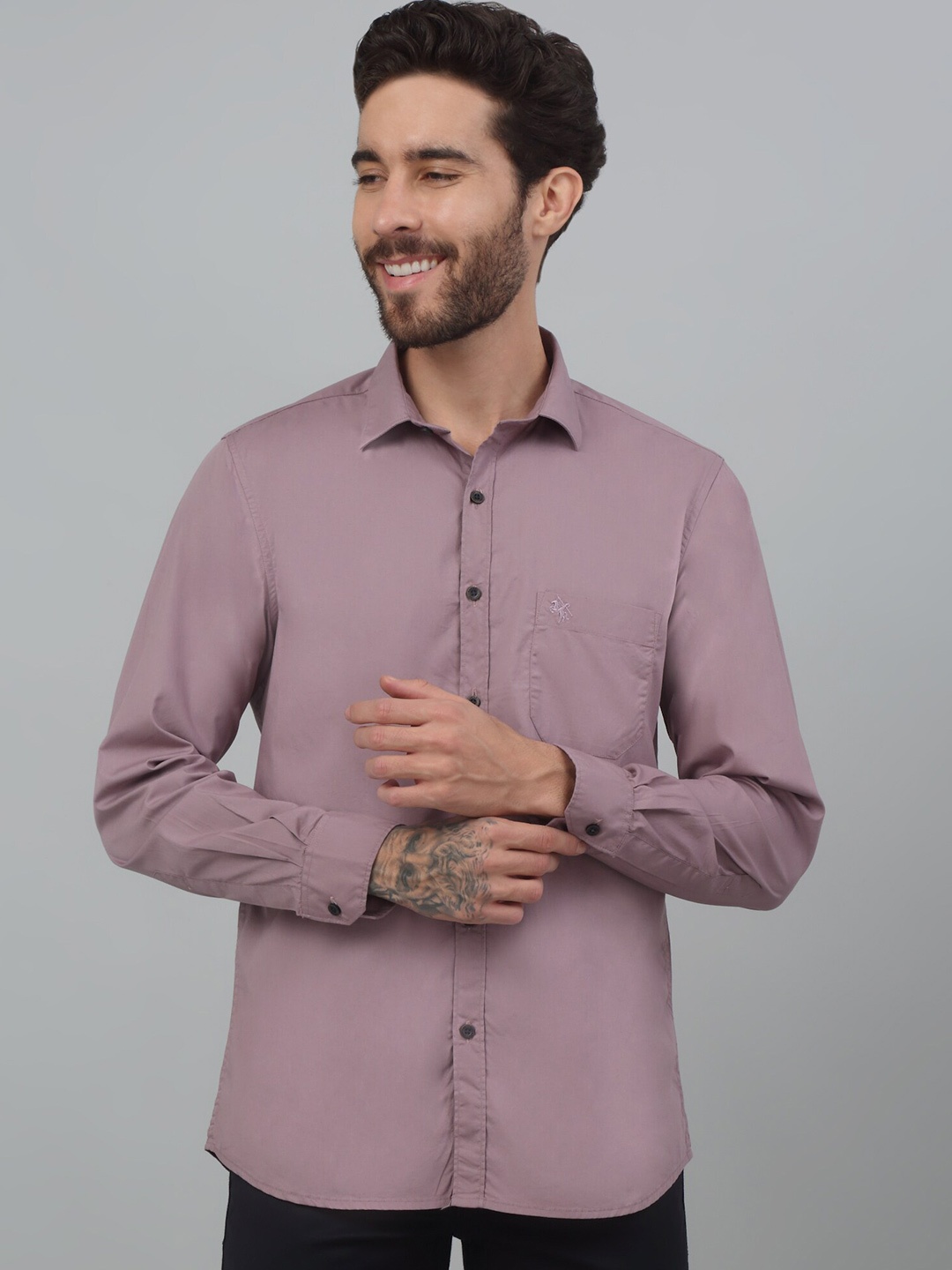 

Cantabil Men Comfort Opaque Casual Shirt, Purple