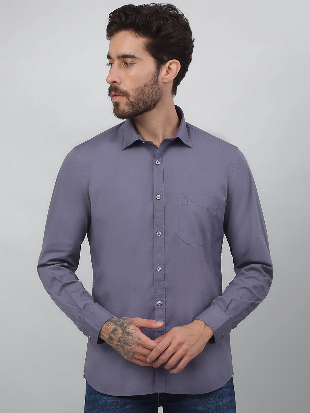 

Cantabil Men Comfort Opaque Casual Shirt, Purple