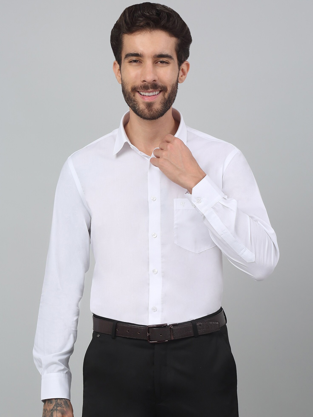 

Cantabil Men Comfort Opaque Formal Shirt, White