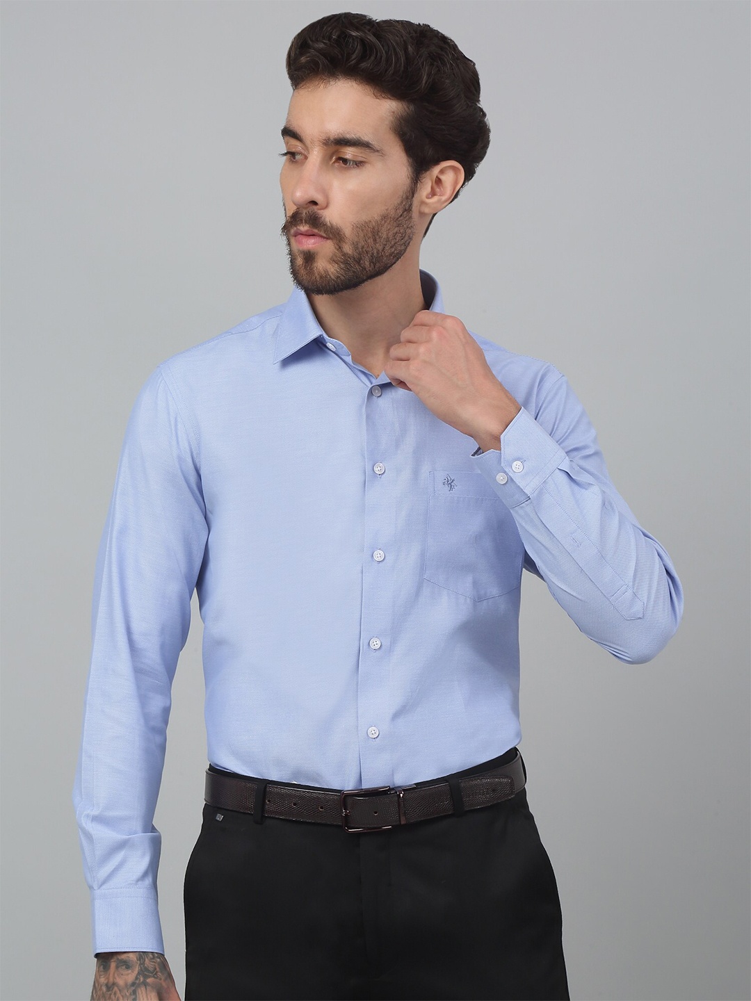 Cantabil Men Comfort Opaque Formal Shirt, Blue