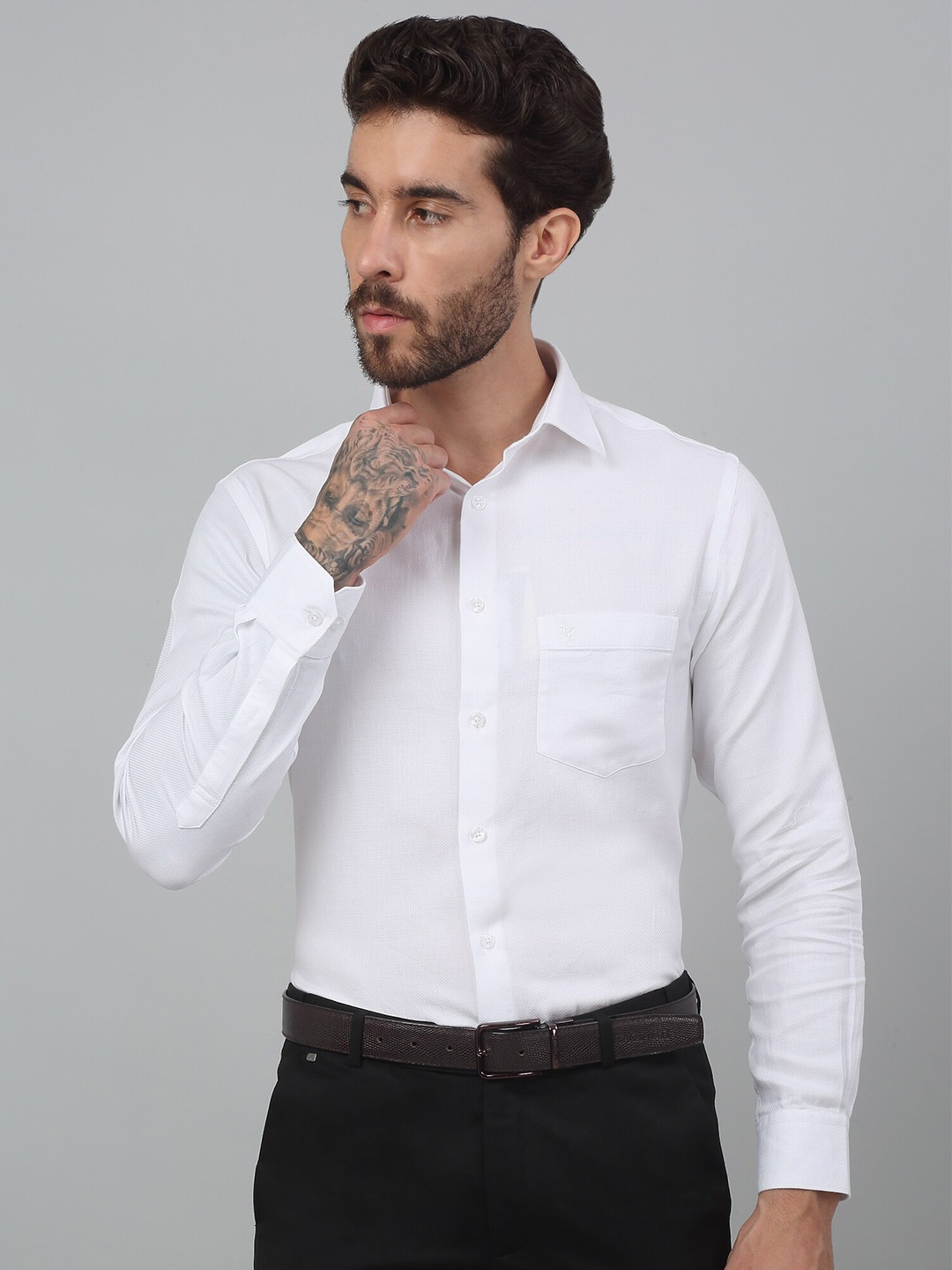 

Cantabil Men Comfort Opaque Formal Shirt, White
