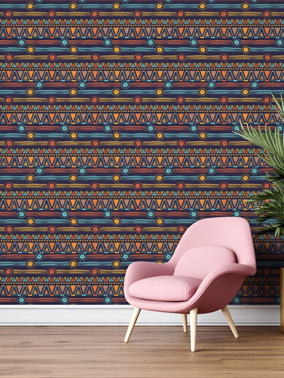 

Xivir Blue & Brown Self-Adhesive Removable Wallpaper