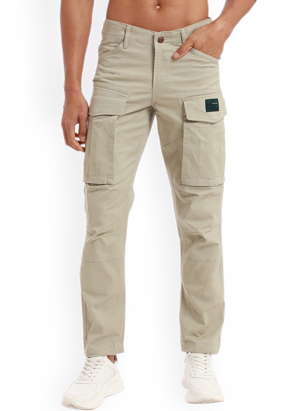 

Banana Club Men Cotton Slim-Fit Cargo Track Pants, Sea green