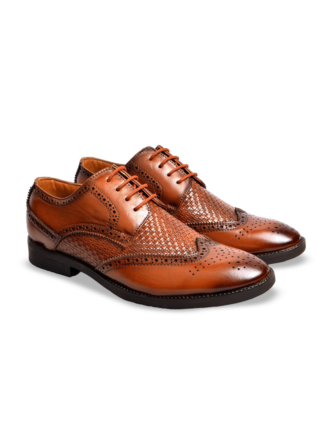 

Cliff Fjord PISSARO Men Genuine Leather Formal Brogues, Tan