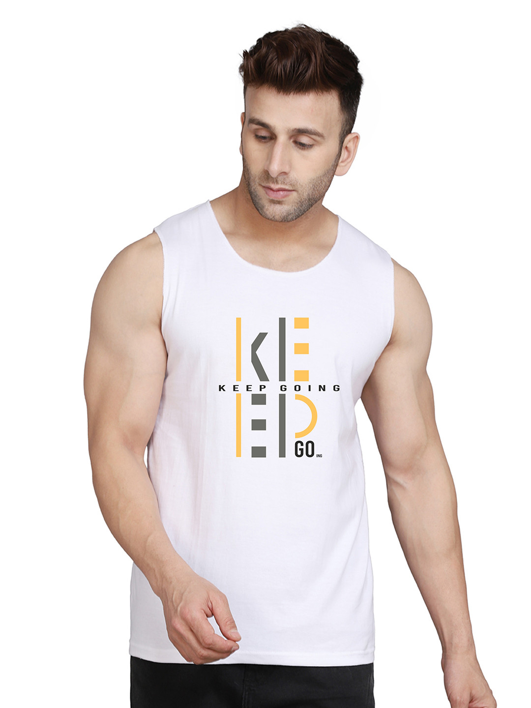 

SLOWLORIS Men Typography Printed Pockets T-shirt, White