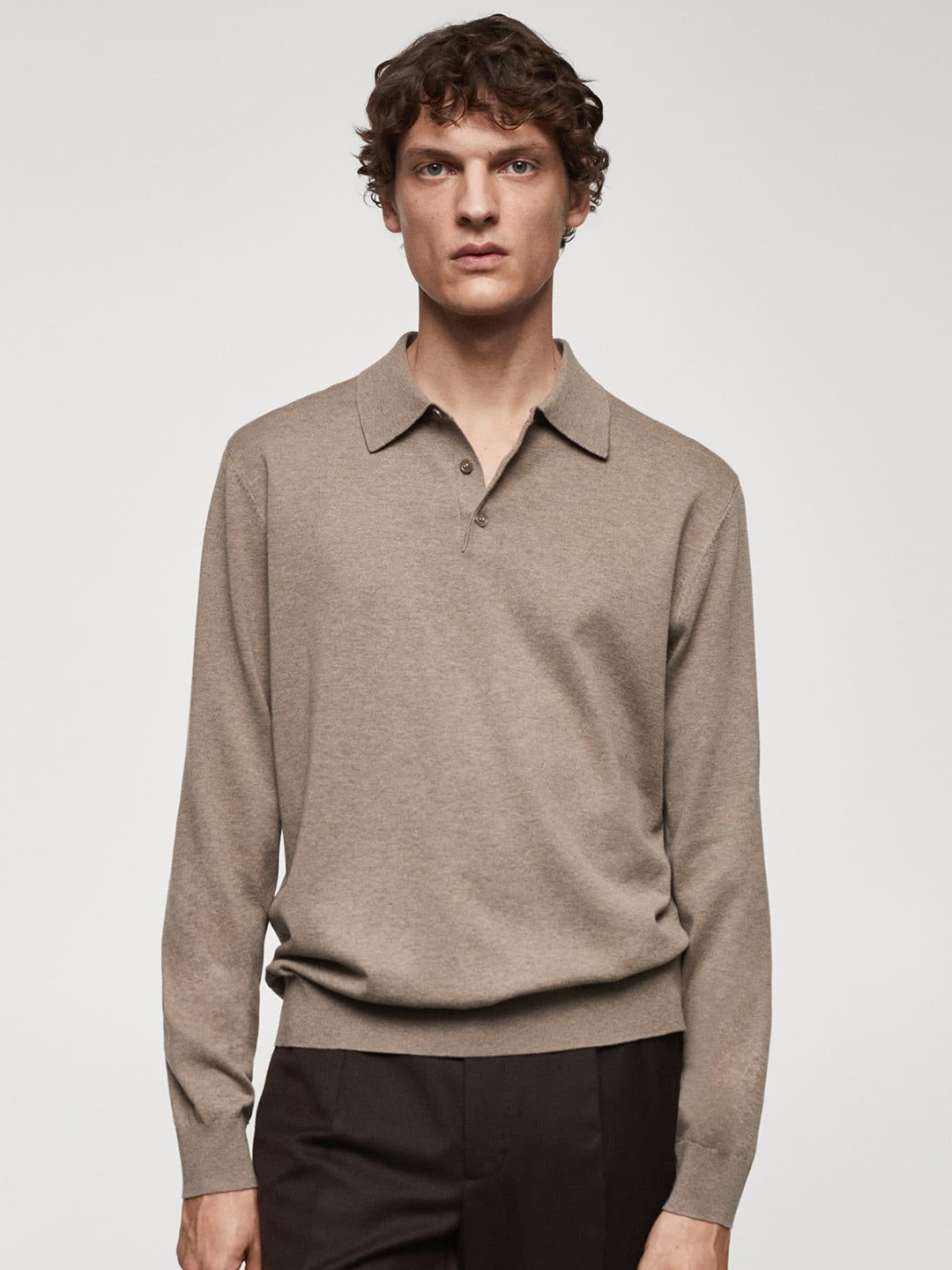 

MANGO MAN Polo Collar T-shirt, Brown