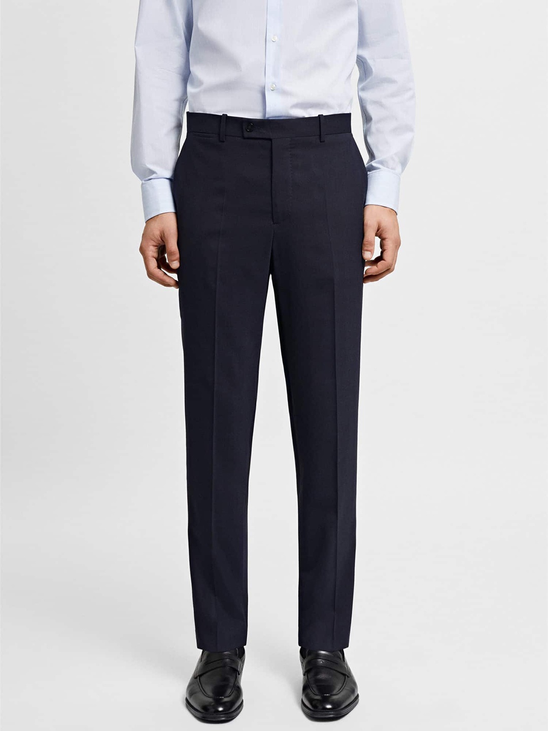 

MANGO MAN Slim Fit Formal Trousers, Navy blue