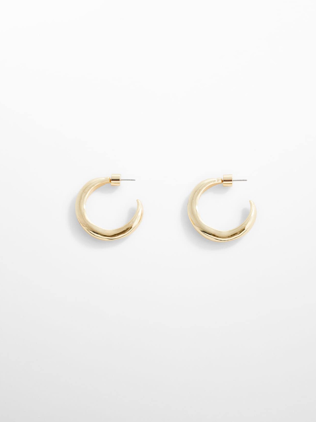 

MANGO Women Circular-Shaped Half Hoop Earrings, Gold