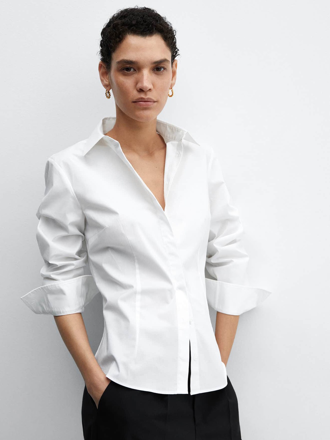 

MANGO Full Sleeves Casual Shirt, White