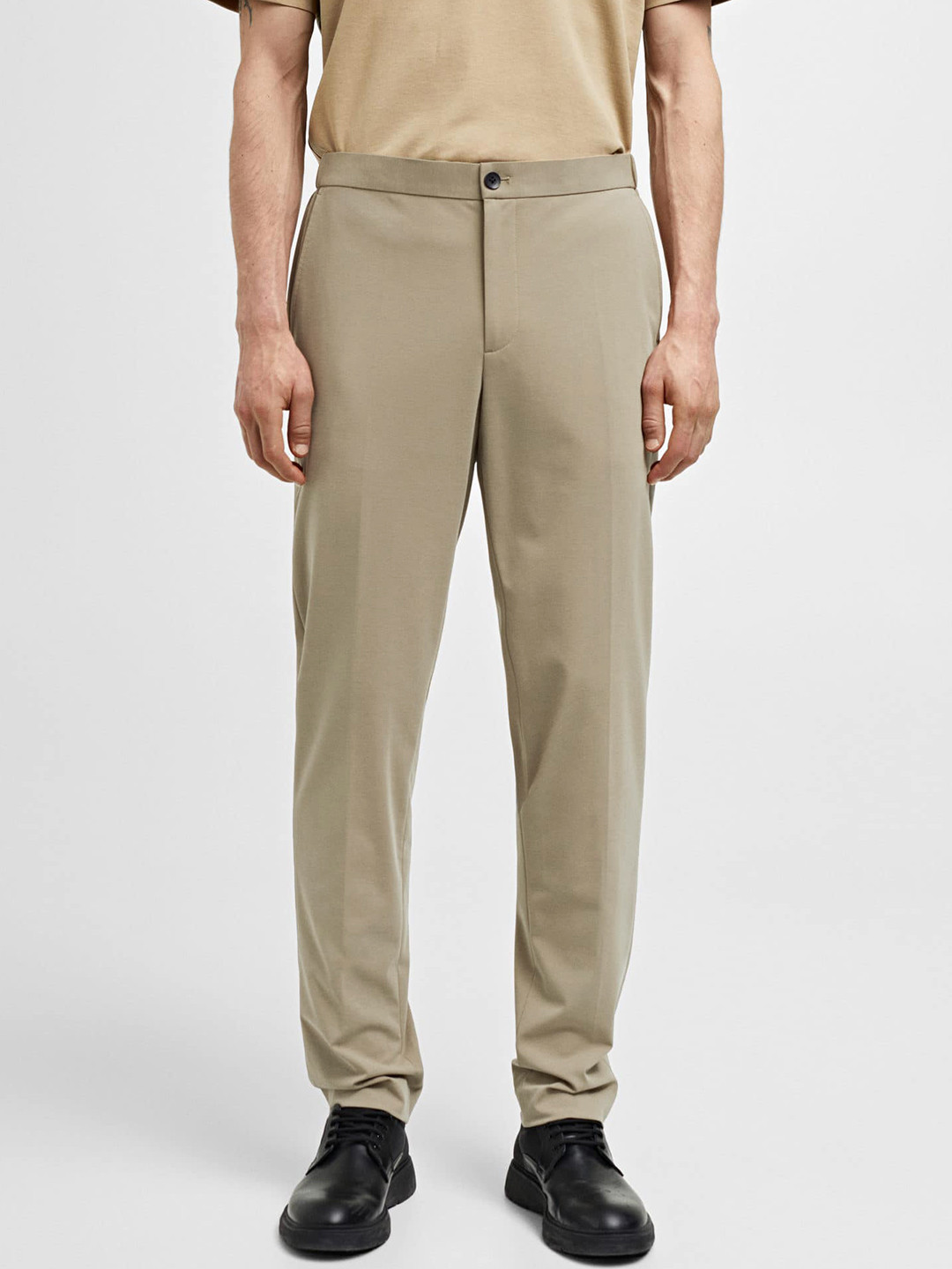 

MANGO MAN Regular Fit Trousers, Beige