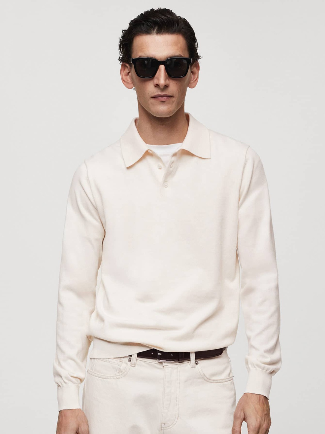 

MANGO MAN Polo Collar T-shirt, Off white